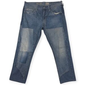 Adriano Goldschmied The Drew Straight Leg Boyfriend Wmns 29R Blue Printed Denim